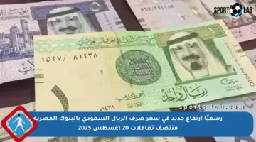 رسميًا ارتفاع جديد في سعر صرف الريال السعودي بالبنوك المصرية منتصف تعاملات 20 أغسطس 2025